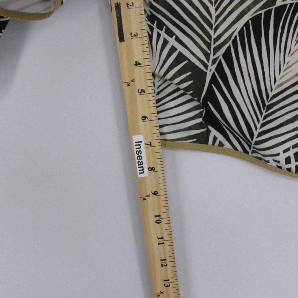 Vuori Palm Leaf Print Swim Shorts in Black, White & Olive